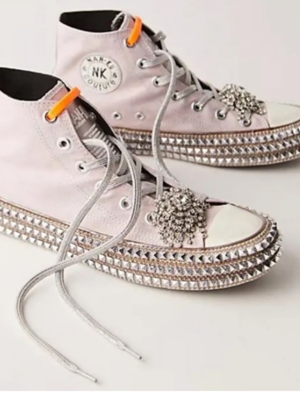Free People Nan-Ku Sneakers Size 37 Cruise Studded Mellow Mauve High Top Shoes
